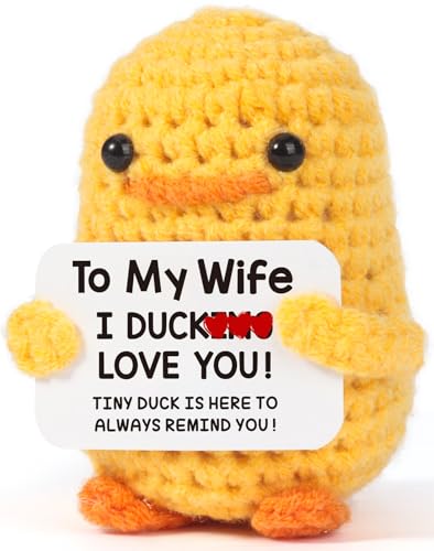 MBL Wife Birthday Gifts from Husband - I Duck Love You, Funny Handmade Crochet Duck for Wife Easter Mothers Day Birthday Christmas for Her Women