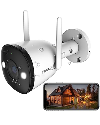 Imou 2K 3MP Outdoor Security Bullet CCTV Camera, Color Night Vision, Human Detection, Up to 512GB SD Card, IP67 Weatherproof, Spotlight, Audio Recording, WiFi & Ethernet Connection, Alexa Enabled