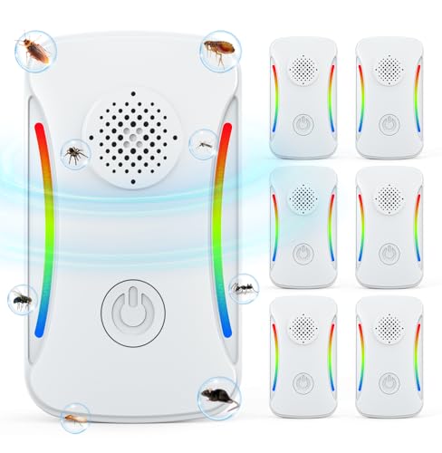 2025 Upgraded 6 Packs Ultrasonic Pest Repeller, 3Free Electronic Pest Repellent Plug in Indoor for Insect Roach Rodent Bug Mosquito Mice Spider Ant Mouse Repellent for Home Kitchen Office Warehouse