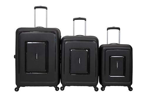 VIP Aristocrat 3 Pc Set Cabin 55 Cm (Small),65 Cm (Medium),75 Cm (Large) 4 Spinner Wheels Trolley,Hard Case Lightweight Bag & Combination Lock Suitcase With 7 Years International Warranty (Black)