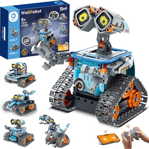 Sillbird Robot Building Kit with Remote Control STEM Gifts for Kids Age 8-12, Coding Robotics Technic Toy Set for Boys' Birthday, Buildable 5-in-1 Models with 435 Pieces