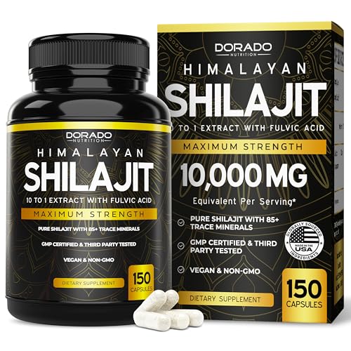Pure Himalayan Shilajit with 85+ Trace Minerals (150 Capsules, 1000mg Extract per Serving) Pure Shilajit Capsules for Men & Women with Fulvic Acid for Immune Support - USA Made