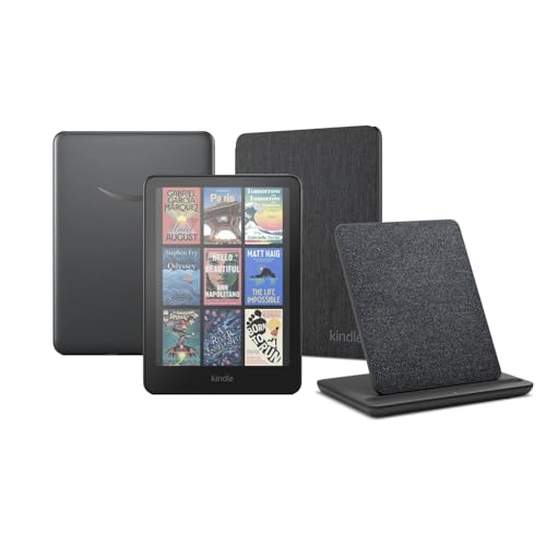 Kindle Colorsoft Signature Edition (32 GB) without ads, an Amazon Fabric Cover and a Made for Amazon Wireless Charging Dock
