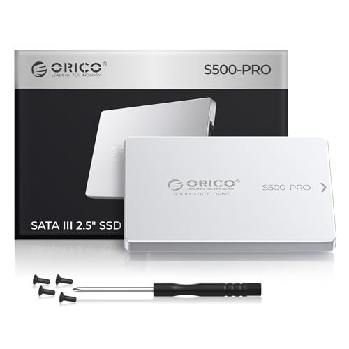 ORICO 128GB SATA SSD 2.5" Internal Solid State Drive, up to 450MB/s, 3D NAND SATA III SSD with Aluminum Shell, for Desktop Laptop PS4 NAS DIY External Drive - S500PRO