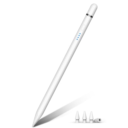 Pencil 1. Generation für iPad (2018-2025), 30 Mins Schnellladung mit Neigung & Palm Rejection, Stift für iPad Kompatibel mit i-Pad Air 3/4/5/M2/M3, Mini 5/6, i-Pad 6-11, Pro 11"/12,9"/13" M4 (Weiß)
