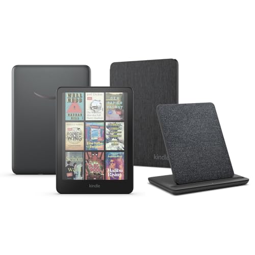 Kindle Colorsoft Signature Edition (32 GB) ohne Werbung, eine Amazon-Stoffhülle und eine kabellose Ladestation Made for Amazon