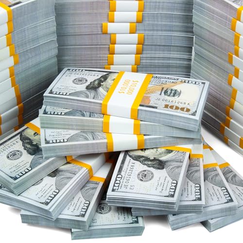 RIFENDA 100 PCS Prop Money Play Money for Kids Pretend Play - Number Learning Education Toys for Girls Boys, Develops Early Math Skills, Prop Money for Board Game, Magic, Girls Boys Birthday