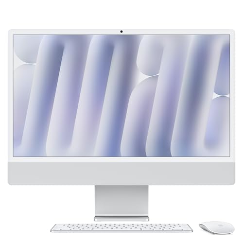 Apple 2024 iMac All-in-One Desktop Computer with M4 chip, 8-core CPU and 8-core GPU: Built for Apple Intelligence, 24-inch Retina Display, 16GB Unified Memory, 256GB SSD Storage; Silver - English