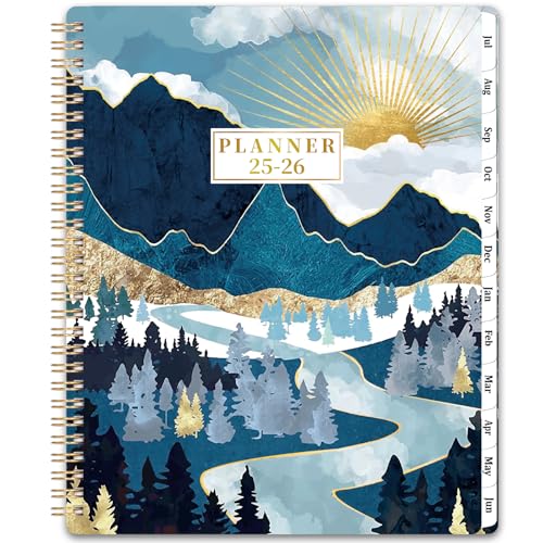 2025-2026 Planner - JUL 2025 - JUN 2026, Academic Planner 2025-2026, 8'' x 10'', Weekly Monthly Schedule Spiral Bound, Premium Paper, Back Pocket