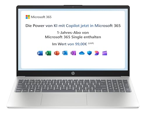 HP Laptop | 15,6" FHD Display | Intel Processor N100 | 4 GB DDR4 RAM | 128 GB UFS | Intel UHD Graphics | Windows 11 Home im S-Modus | QWERTZ | Natural Silver