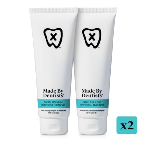 Made by Dentists Professional Enamel Rebuilding Toothpaste - 2 Pack - Remineralizing Nano Hydroxyapatite Toothpaste with Sodium Fluoride, ADA Approved, Vegan, 2 x 4.2oz
