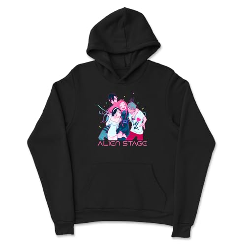 WONGDAYMER Alien Stage Merch Hoodies Anime Merch Casual Hooded Sweatshirt Unisex Long Sleeve Streetwear, Black, Large