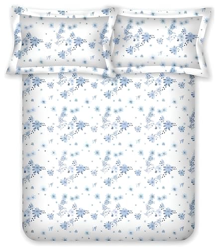 Bombay Dyeing King Size Bedsheet Cotton, 180 TC - Premium Cotton, Experience Premium Vintage Collection, with 2 Pillow Covers - VK05 (Blue)