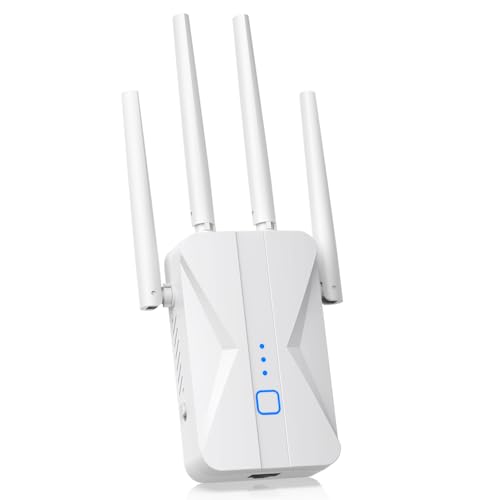 WiFi Extender Signal Booster, 2025 WiFi Extender AC1200Mbps Dual Band (5.8GHz/2.4GHz), WiFi Booster with Ethernet Port for Home Covers up to 10000 Sq.ft, Compatible with More Devices