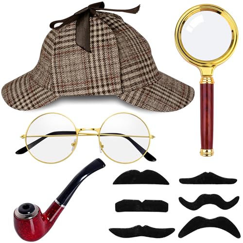 Horolam Detective Hat Costume Accessories, Detective Accessories Detective Outfit for Adults Men Women for Party (Brown)