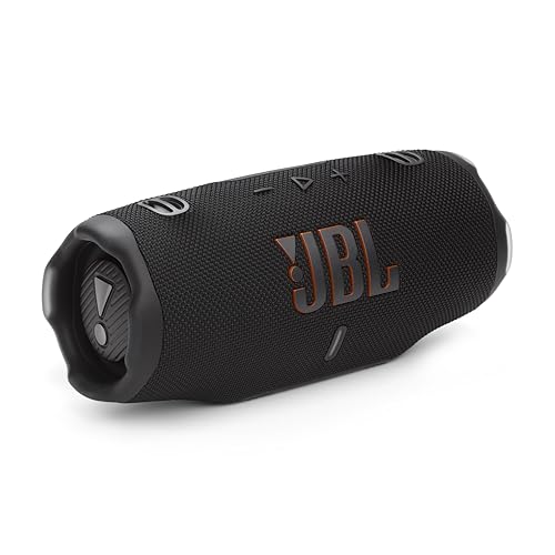 JBL Charge 6 - Portable Waterproof & Drop-Proof Bluetooth Speaker, Bold Pro Sound with AI Sound Boost, 28Hrs of Playtime, Built-in powerbank & Comes with a Sturdy/Removable Carrying Strap (Black)