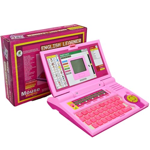 Cable World Educational Laptop Computer Toy for Kids Above 3 Years - 20 Fun Activity Learning Machine, Now Learn Letter, Words, Games, Mathematics, Music, Logic, Memory Tool,Pink