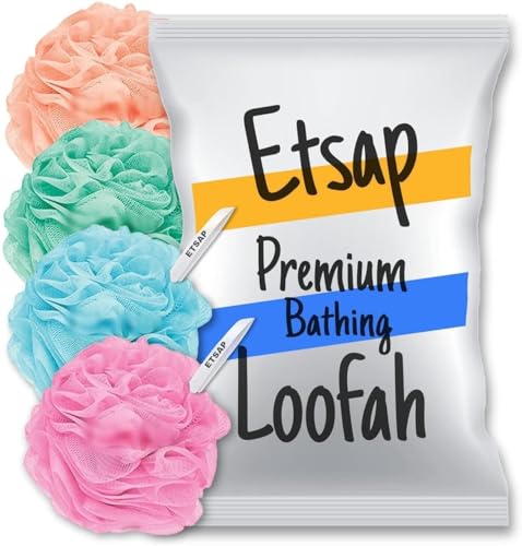 Etsap Premium Bathing Round Loofah For Men And Women (PACK OF 4)(MULTICOLOR)