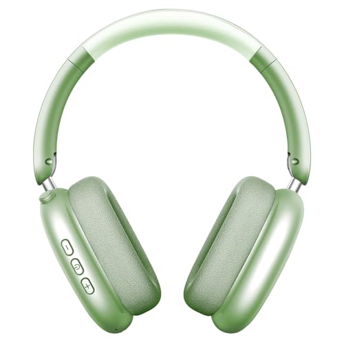 Wentronic Y01 Wireless Over Ear Headphones, Noise Canceling Bluetooth 5.3 Headphones with Microphones,Hi-Res Audio,48H Playtime,Foldable,Breathable Soft Earpads for iOS/Android/Samsung/PC-Green