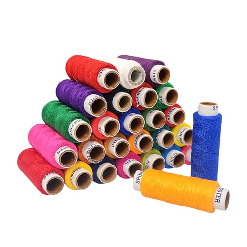 RIANZ Pack of 25 Pcs Sewing Thread Spun Polyester Yarn 300 Meters Each for Hand or Sewing Machines (25 Mix Colors)