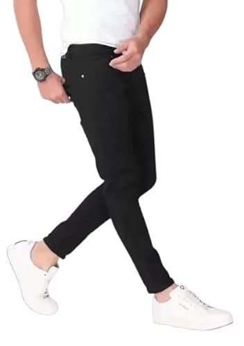 Men Kaz Tapered Fit Black Mid Rise Jeans ()_69, 28