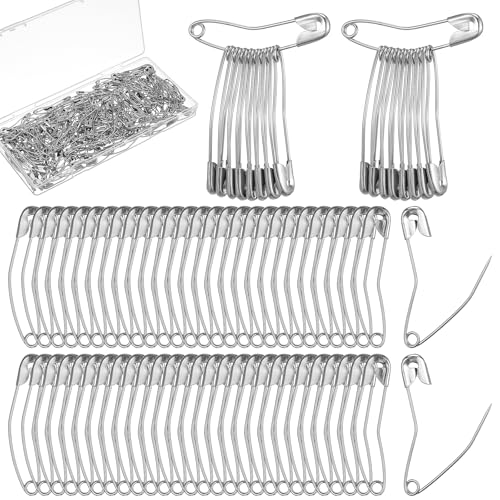 Teaaha 200 Stück Sicherheitsnadeln, 38mm Gebogene Sicherheitsnadeln Stifte Quilt Heftnadeln Gebogene Große Sicherheitsnadeln für Handwerk, Nähen, Kleidungsreparatur, DIY Designs mit Aufbewahrungsbox