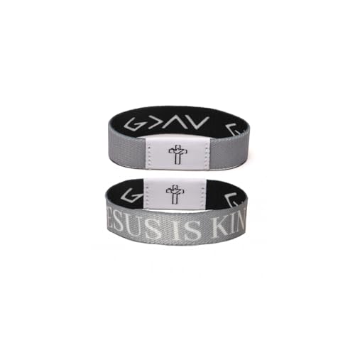 Flvkev Daily Bible Verse Bracelet Scan for Men Women Wearable Bible Bracelet Christian Scripture Bracelets Catholic Inspirational Religious Gifts (Jesus is King black)