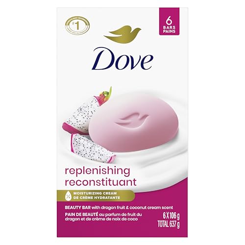 Dove Bar Soap for Deep Nourishment, Replenishing Dragon Fruit & Coconut Cream, for Calm, Replenished Skin 106 g 6 Count