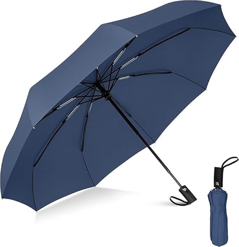 TEKCOOL Automatic Open Travel Umbrella, Wind Vent, Blue, 43 Inch, Unisex-Adult, Auto Close, Folding Umbrella