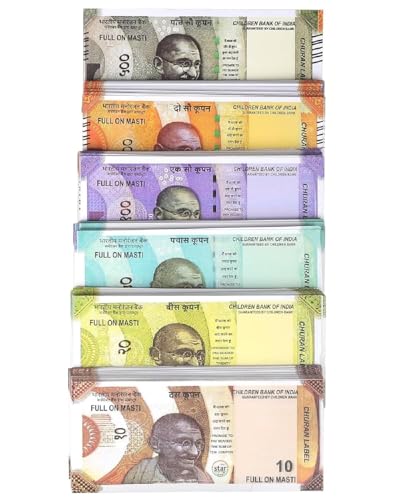 Kobbet 100 each*6=600 Fake Curreny for Kids Dummy Currency Fake Note for Kids Nakli Note for Children Duplicate Money Fun Toy for Kids Churan Wale Note Indian Fake Note Trending Toy Playing Multicolor