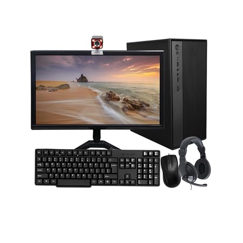 TECNICO Student Learning Desktop Set, 20" HD All-in-One Computer, Dual Core 3rd Gen, 8 GB DDR3 RAM, 128 GB SSD, 20" LED Monitor, Keyboard & Mouse, Webcam, Headphone & Mic, WiFi, 2 Years Warranty
