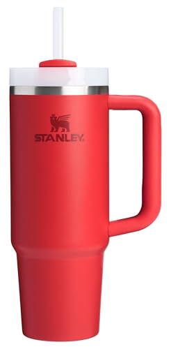 Stanley Quencher H2.0 Tumbler with Handle and Straw 30 oz | Flowstate 3-Position Lid | Cup Holder Compatible for Travel | Insulated Stainless Steel Cup | BPA-Free | Chili Red