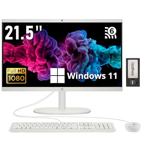 HP All-in-One Desktop Computer, 21.5" FHD Display, Intel Celeron J4025 Processor, 32GB RAM, 2.16TB Storage (2TB SSD + 160GB Docking Station Set), HD Privacy Camera, Wired Keyboard&Mouse, Win 11, White