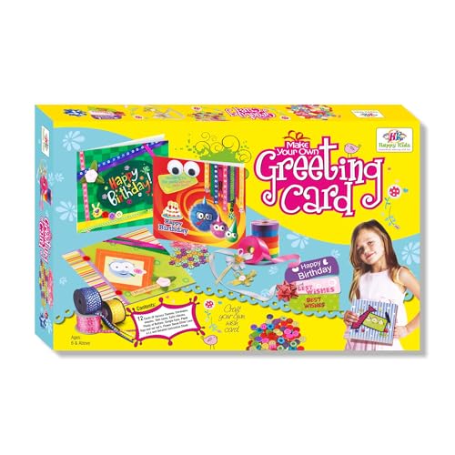 Happy Kidz - Make Your Own Greeting Card, Art & Craft Projects for Kids, Do-It-Yourself Art & Craft Kit, Creative Art & Craft Projects for Kids, Birthday Gift for Boys and Girls Ages 6, 7, 8 & Up