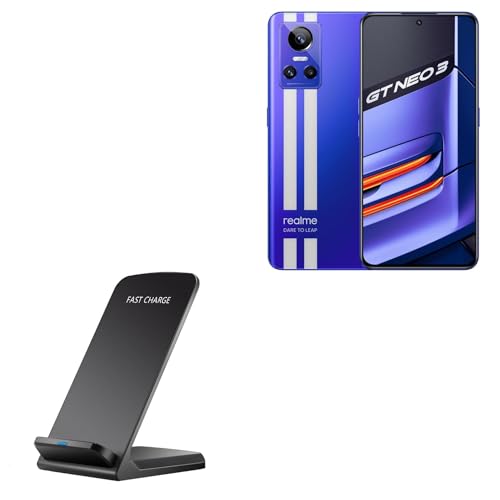 BoxWave Charger Compatible with Realme GT Neo 3 - Wireless QuickCharge Stand (10W), No Cord; no Problem! Charge Your Phone with Ease! - Jet Black