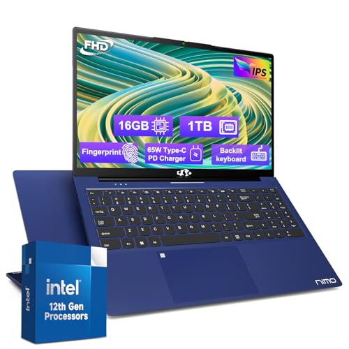 15.6-FHD-Laptop Student-Laptop, 16GB RAM 256GB SSD, Intel Pentium Quad-Core N100 Processor (Up to 3.4GHz) Backlit Keyboard Fingerprint WiFi 6 BT5.2 Business-Laptop, 2 Years Warranty Windows 11 Laptop