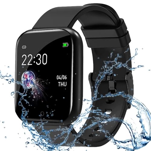 MARVIK Smart Watch for Kids, Men, Boys, Girls, and Women, D20 Plus 2025, Latest for Android and iOS Phones, IP68 Waterproof with Daily Activity Tracker, Heart Rate Sensor, Sleep Monitor Watch - Black