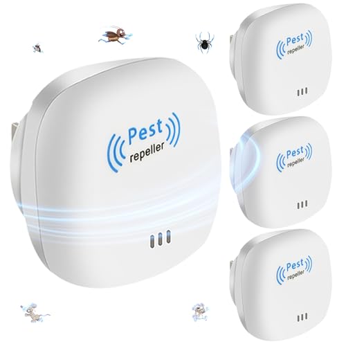 Ultrasonic Pest Repeller, Mouse Repellent Plug In Indoor for Pest Control Drive Away Mouse, Mice Control Harmless To Pets & Kid,4 Packs