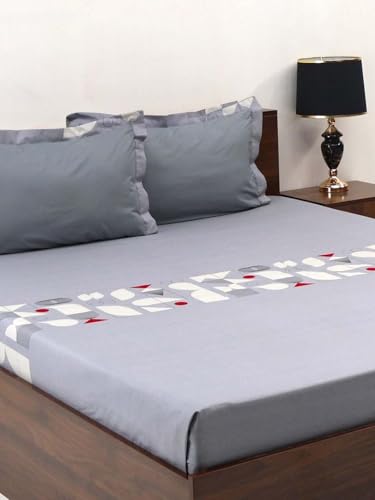 Bombay Dyeing 100% Pure Cotton California (Super) King Size BedSheet (274x274 cm or 108x108 Inch or 9x9 Foot Approx) with Two Pillow Covers