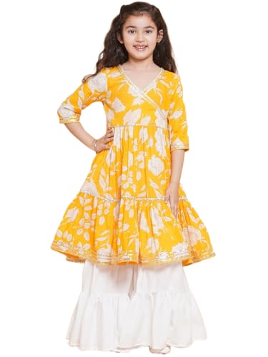 Preneum Girl's Cotton Salwar Suit (PN-KDSS$Parent-3_Yellow