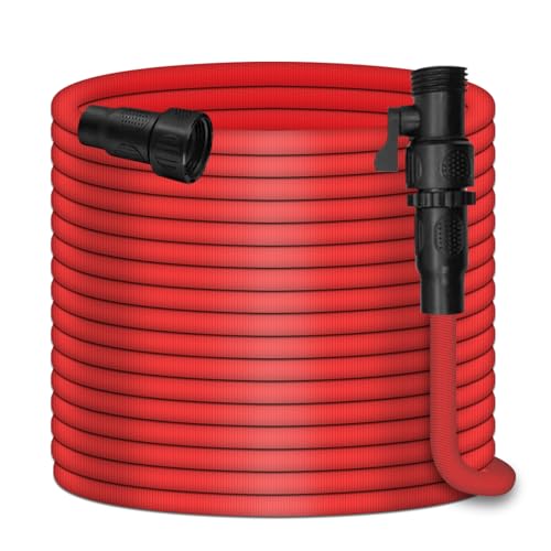 75FT Garden Hose, Water Hose, Outdoor Hose with 3/4" Fittings, Water Pipe, Garden Hose useful house gifts for Lawn Car Watering Plants Red
