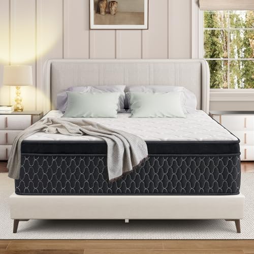 QUENSIYE 10 Inch Full Size Mattress,Memory Foam Hybird Mattress in a Box with Individually Wrapped Pocket Springs,Motion Isolation,Pressure Relief,Strong Edge Support,Medium Firm