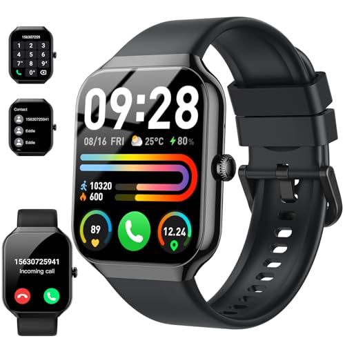 Smart Watch for Men Women Bluetooth Call, 1.96" HD Touch Screen Fitness Watch with Heart Rate Sleep Monitor Step Counter, 110+ Sports Modes Fitness Trackers, IP68 Waterproof Smartwatch for Android iOS