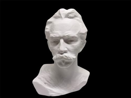 José Marti 3D Printed Classical Bust Sculpture, White Plaster Cast, Decorative Art Statue