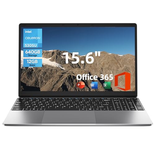jumper Laptop, 12GB RAM 640GB ROM, 5305U Processor, Windows 11 Computer with Office 365 1-Year Subscription, 15.6 Inch FHD IPS Display, 38Wh Battery, 2 Stereo Speakers, USB3.0 * 2, HDMI.