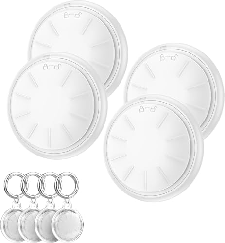 Air Tracker Tags Work for Apple Find My APP(iOS Only) for Keys,Luggage, Backpack etc,Free Waterproof Air Tracker Tag Holder and Keychains (Air Tags-4 Pack)