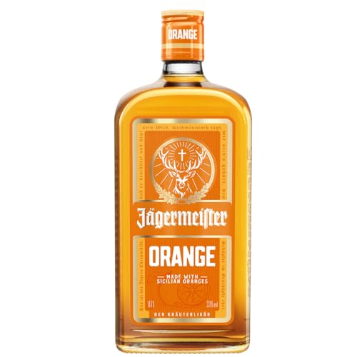 Jägermeister ORANGE – 1 x 0,7l Premium Kräuterlikör 33% Vol. – Fruchtig-frisch mit Citrusöl-Extrakt aus sonnengereiften sizilianischen Orangen – 56 erlesene Kräuter – Das Original aus Wolfenbüttel