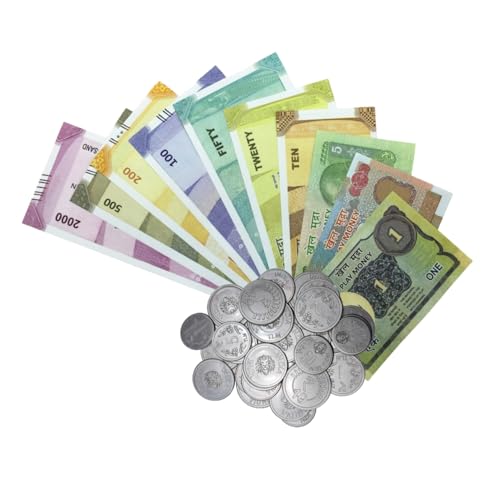 Edulearnable - in-Home Learning Toy for Counting and Dummy Currency Lessons - Set of 300 Paper Fake Notes and 56 Coins - Duplicate and nakli Play Money Designed Educational Purpose