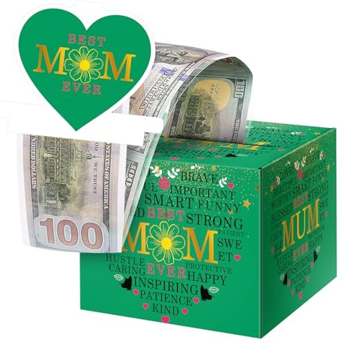 ysmile Mother Day Box for Cash Gift, Best Mom Surprise Money Holder Pull Out Flower Heart Design