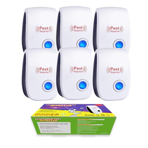 Ultrasonic Pest Repeller Mouse Repellent Plug-in Spider Repellent Indoor Insect Rodent Roach Ant Insect Deterrent Devices 6 Pack